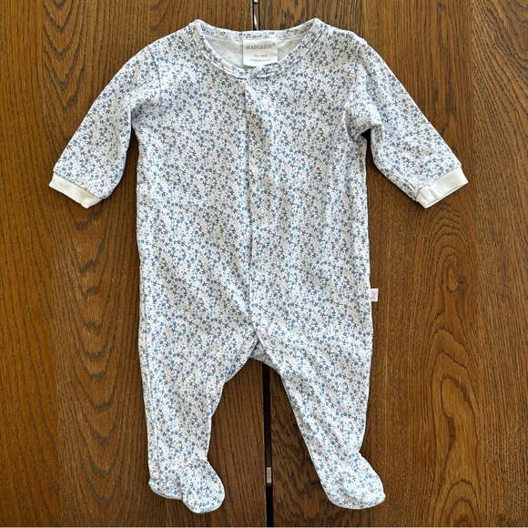 Marquise Bundle Blue Floral Warm Pink White Stripe Footies Girls Summer Outfit - Picture 5 of 12